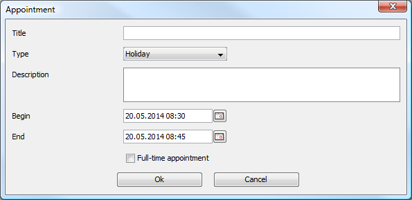 Insert an appointment