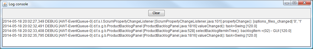 Log console